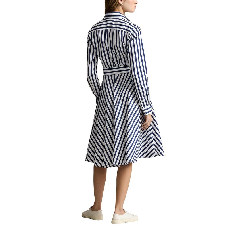 Polo Ralph Lauren Belted Wide Stripe Cotton Shirtdress image number 1